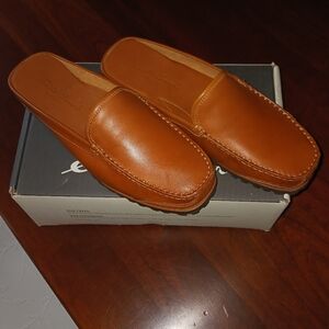 Eddie Bauer Tan Leather Mules Sz 10 New in Box